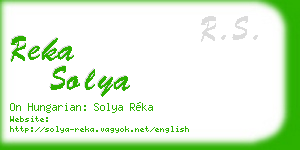reka solya business card