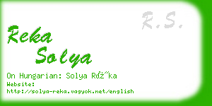 reka solya business card